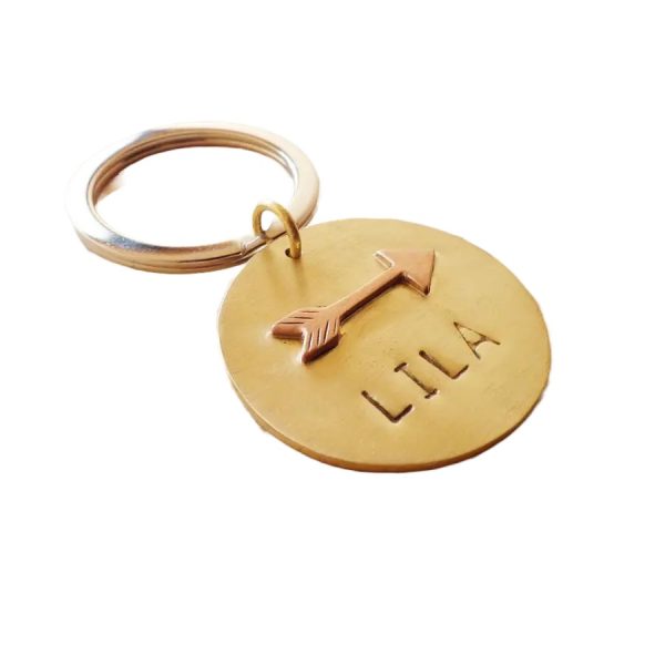 Arrow Dog Tag in brass and copper