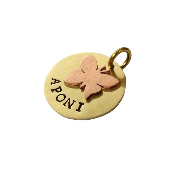 copper Butterfly dog tag