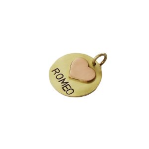 Hand stamped dog tag with heart