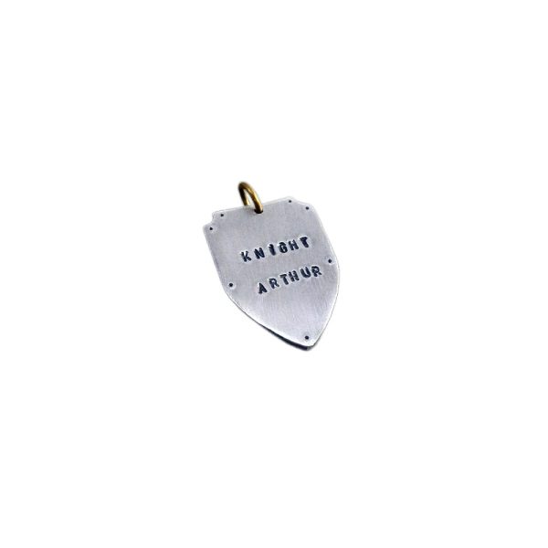 Hand stamped Shield dog tag in Silver