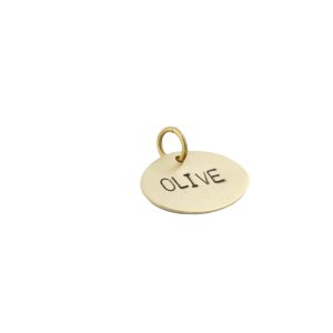 Oval dog tag in brass