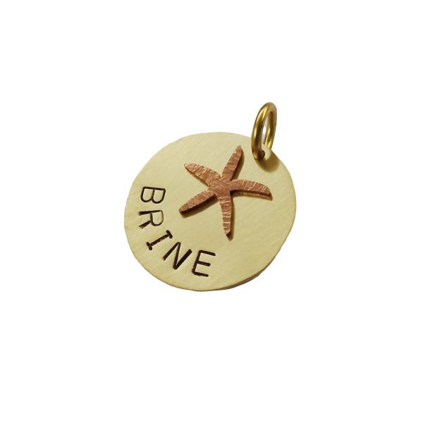 Starfish dog tag in brass